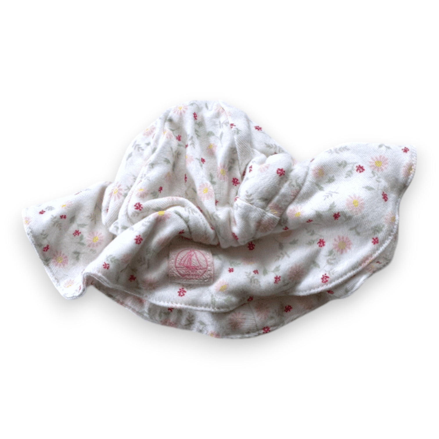 PETIT BATEAU - White floral bob - 1 month