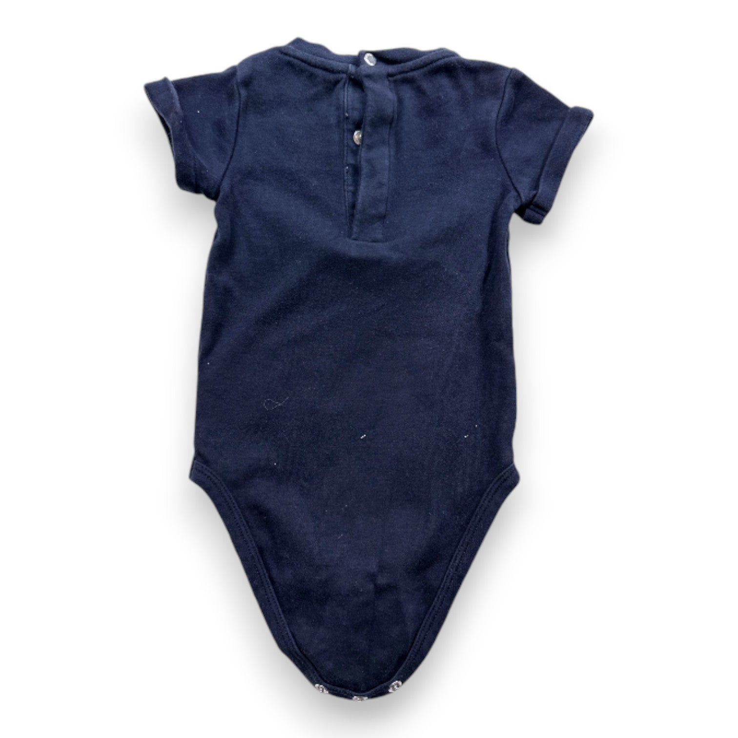 JACADI - Marineblauer Body mit Aufdruck - 12 Monate