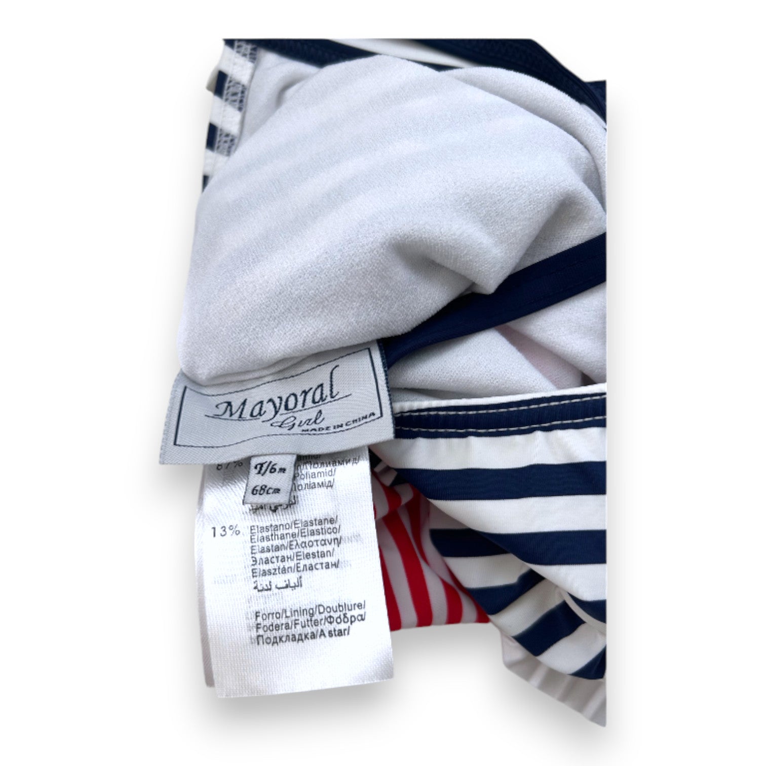 MAYORAL - Blue, white and red 1-piece swimsuit - 6 months