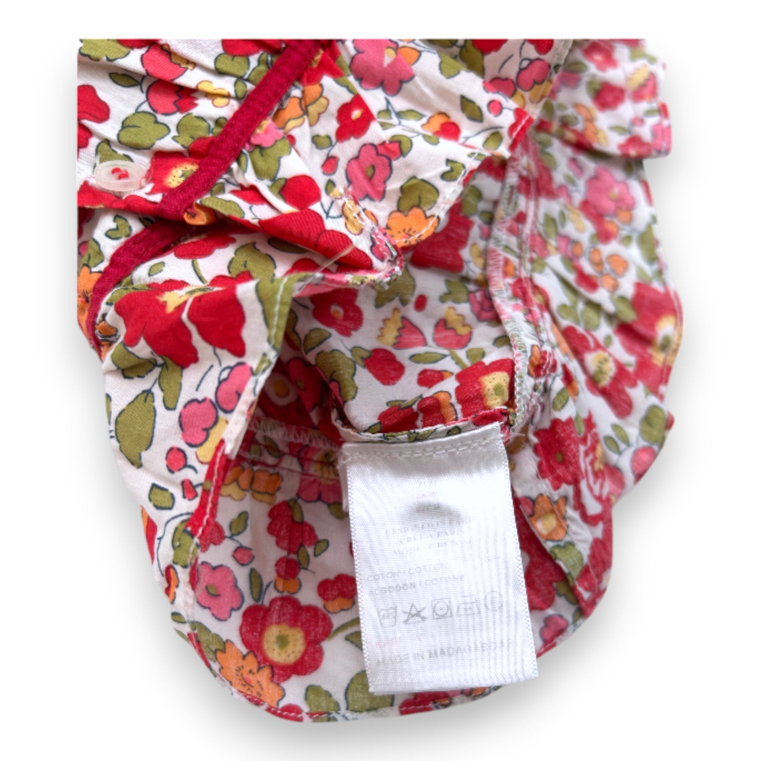 JACADI - Red floral blouse and bloomer set - 6 months