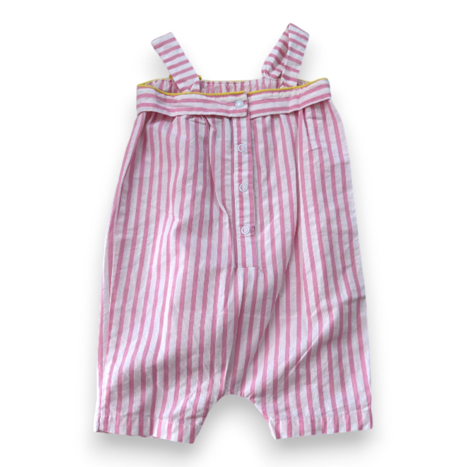 PETIT BATEAU - Rosa-weiß gestreifter Overall - 6 Monate