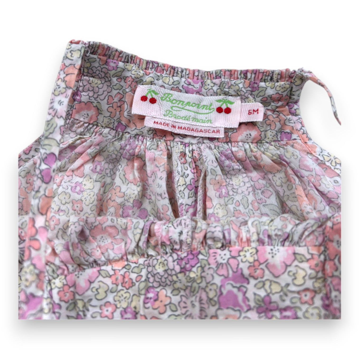 BONPOINT - Rosafarbenes Set aus geblümtem Jumpsuit und Bob - 6 Monate