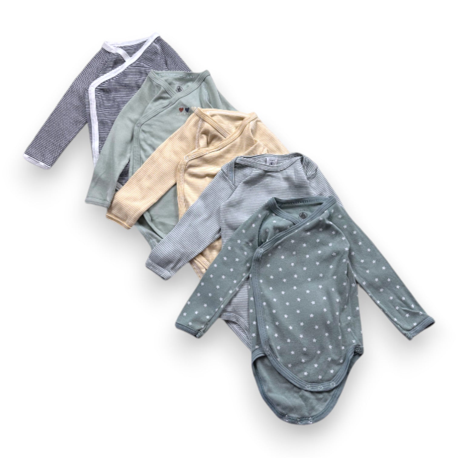 PETIT BATEAU - 5er-Pack Langarmbodys - 12 Monate