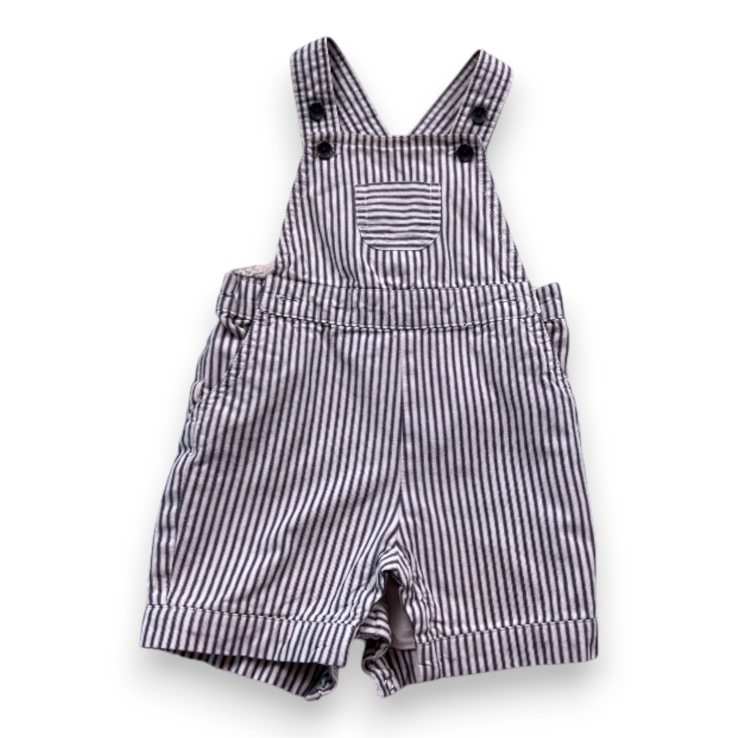 CYRILLUS - Blau-weiß gestreifte Latzhose - 6 Monate