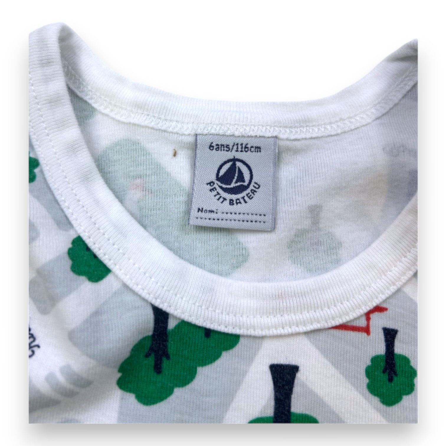 PETIT BATEAU - Weißes Tanktop mit Aufdrucken - 6 Jahre