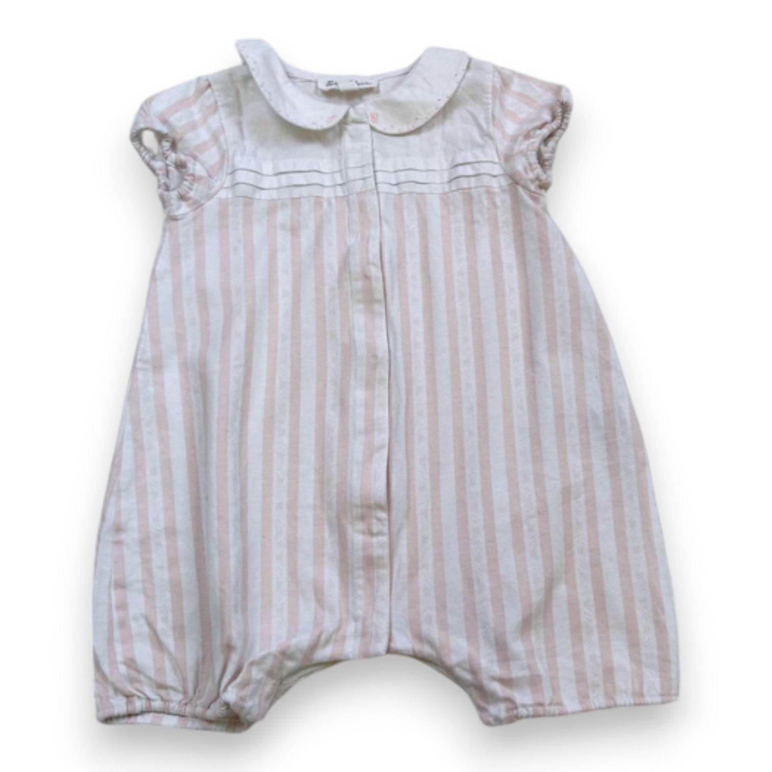 TARTINE & CHOCOLAT - Pink and white striped romper - 12 months