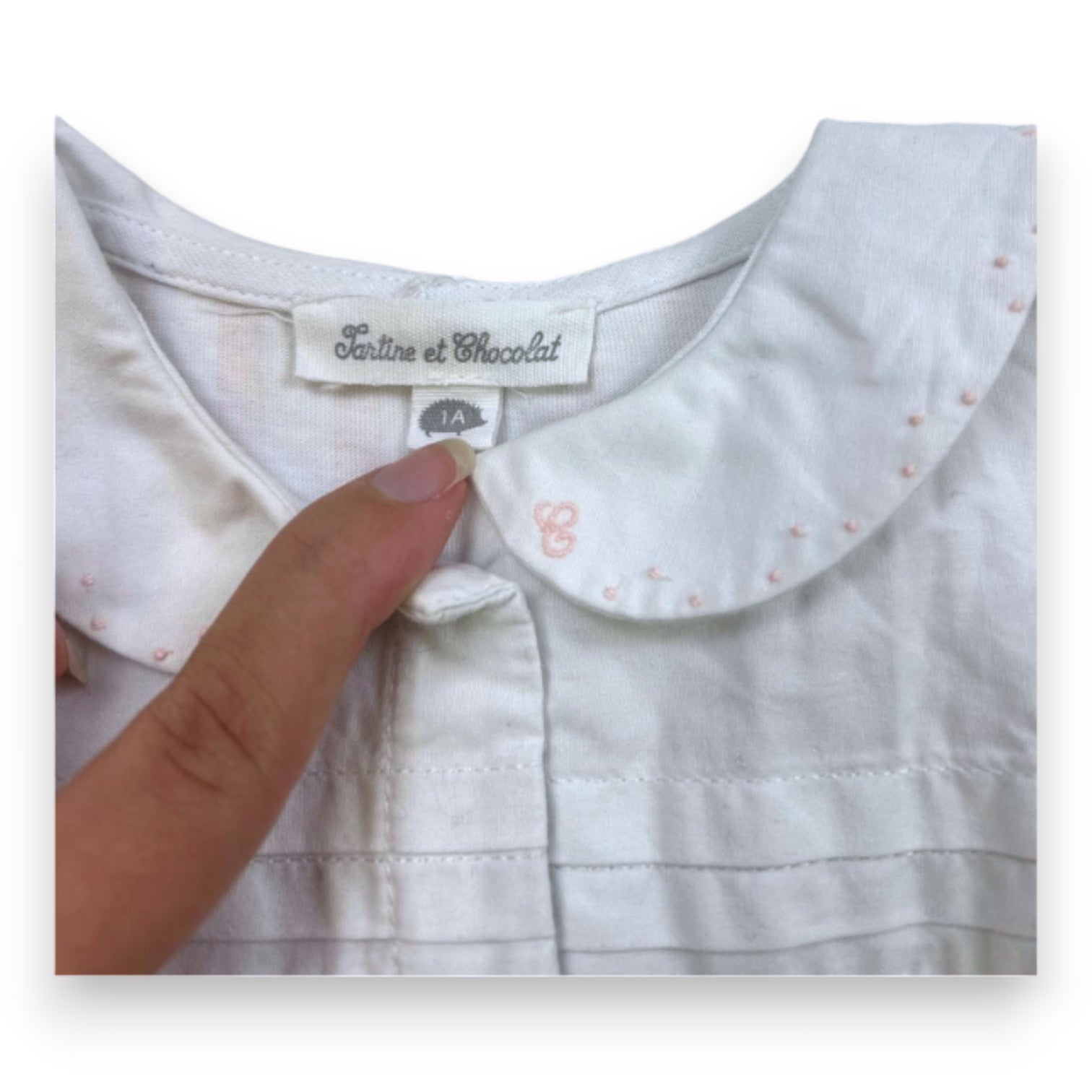 TARTINE & CHOCOLAT - Rosa-weiß gestreifter Strampler - 12 Monate