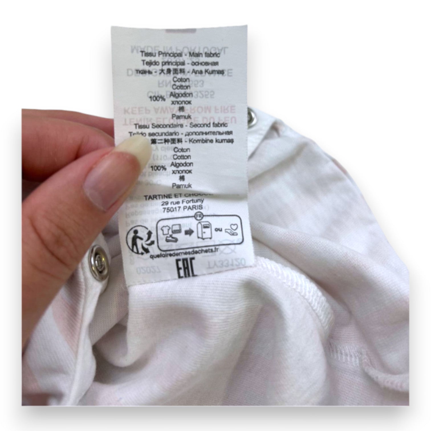 TARTINE & CHOCOLAT - Rosa-weiß gestreifter Strampler - 12 Monate