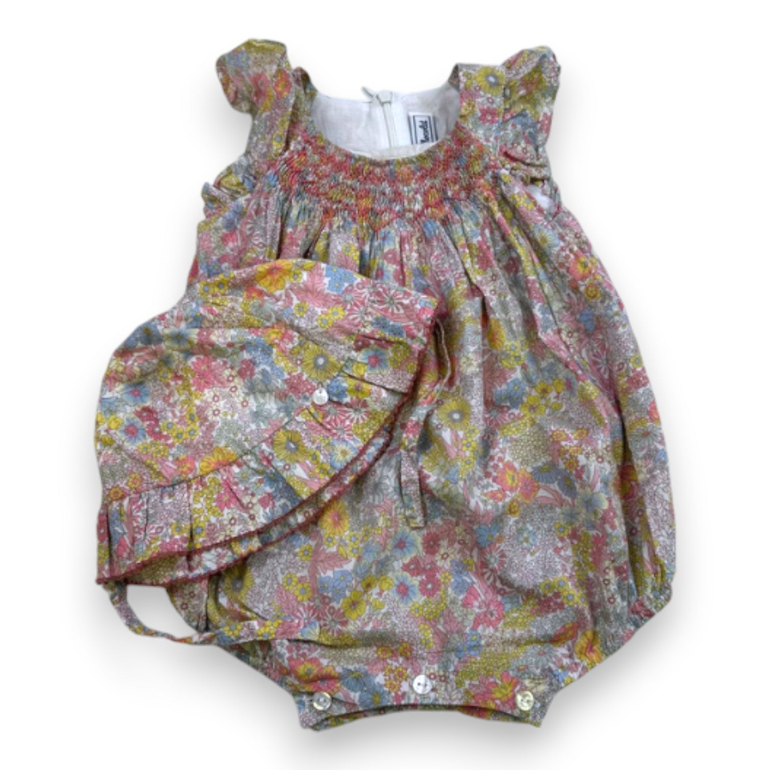 TARTINE & CHOCOLAT - Floral romper and hat set - 12 months