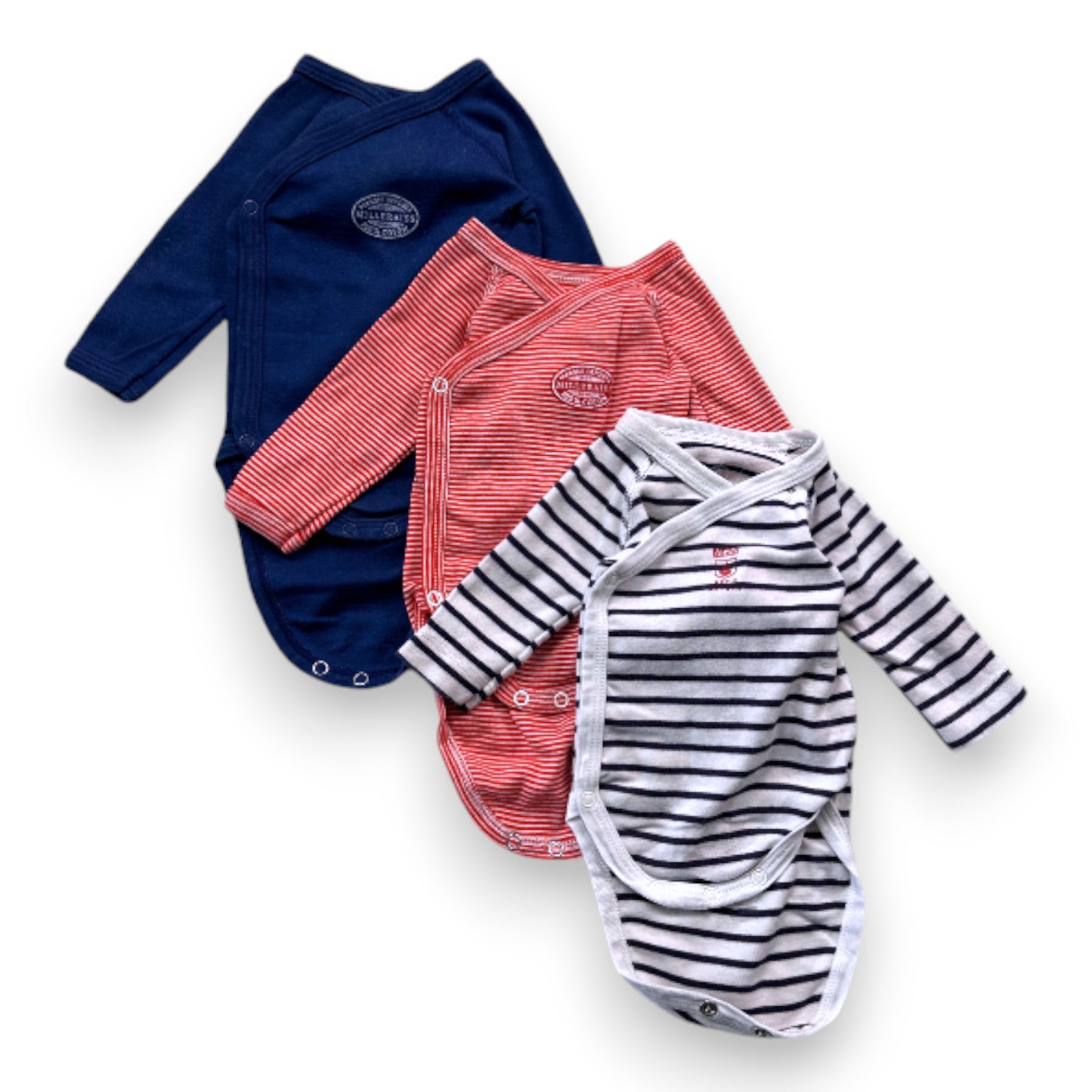 PETIT BATEAU - 3er-Pack Langarmbodys - 1 Monat