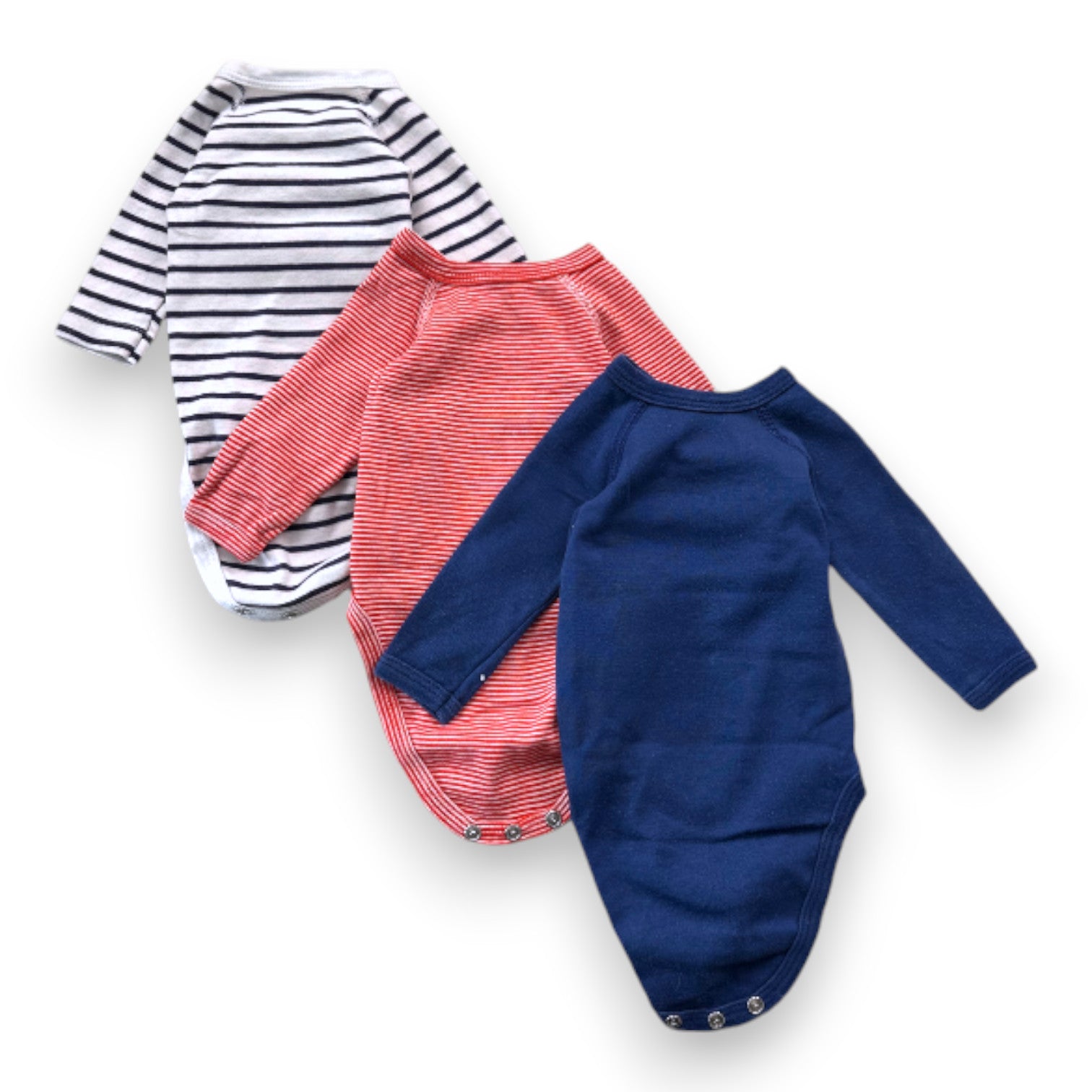PETIT BATEAU - 3er-Pack Langarmbodys - 1 Monat