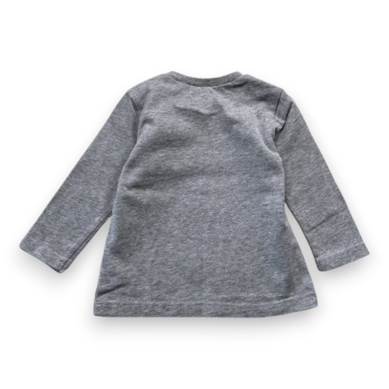 IKKS - Graues Langarm-T-Shirt mit Aufdruck - 6 Monate