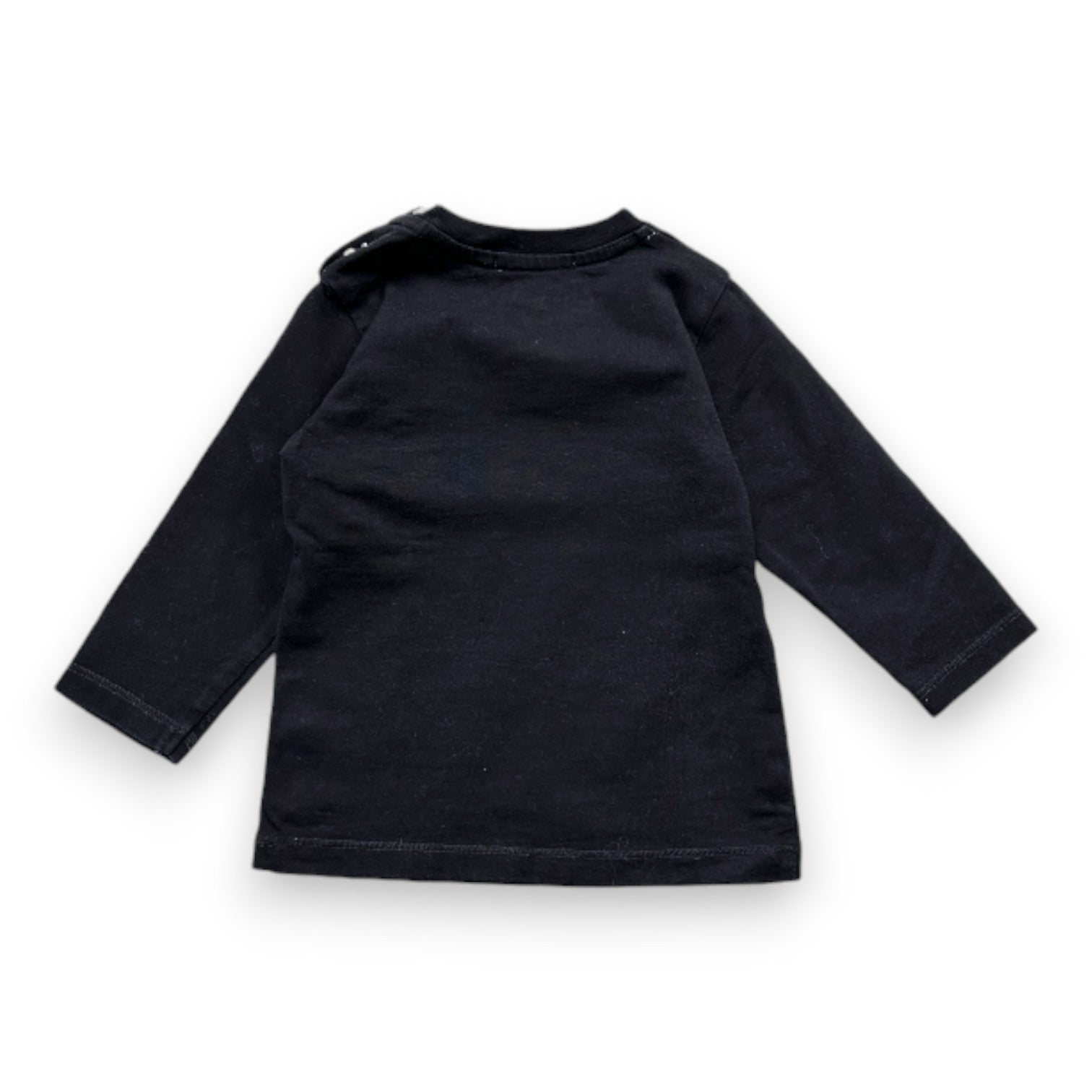 BURBERRY - Schwarzes Langarm-T-Shirt - 6 Monate