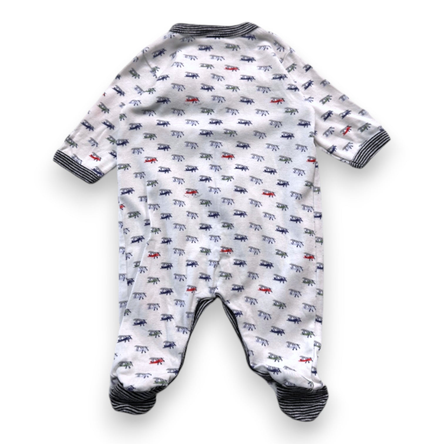 PETIT BATEAU - Weißer Pyjama mit Aufdrucken - 1 Monat