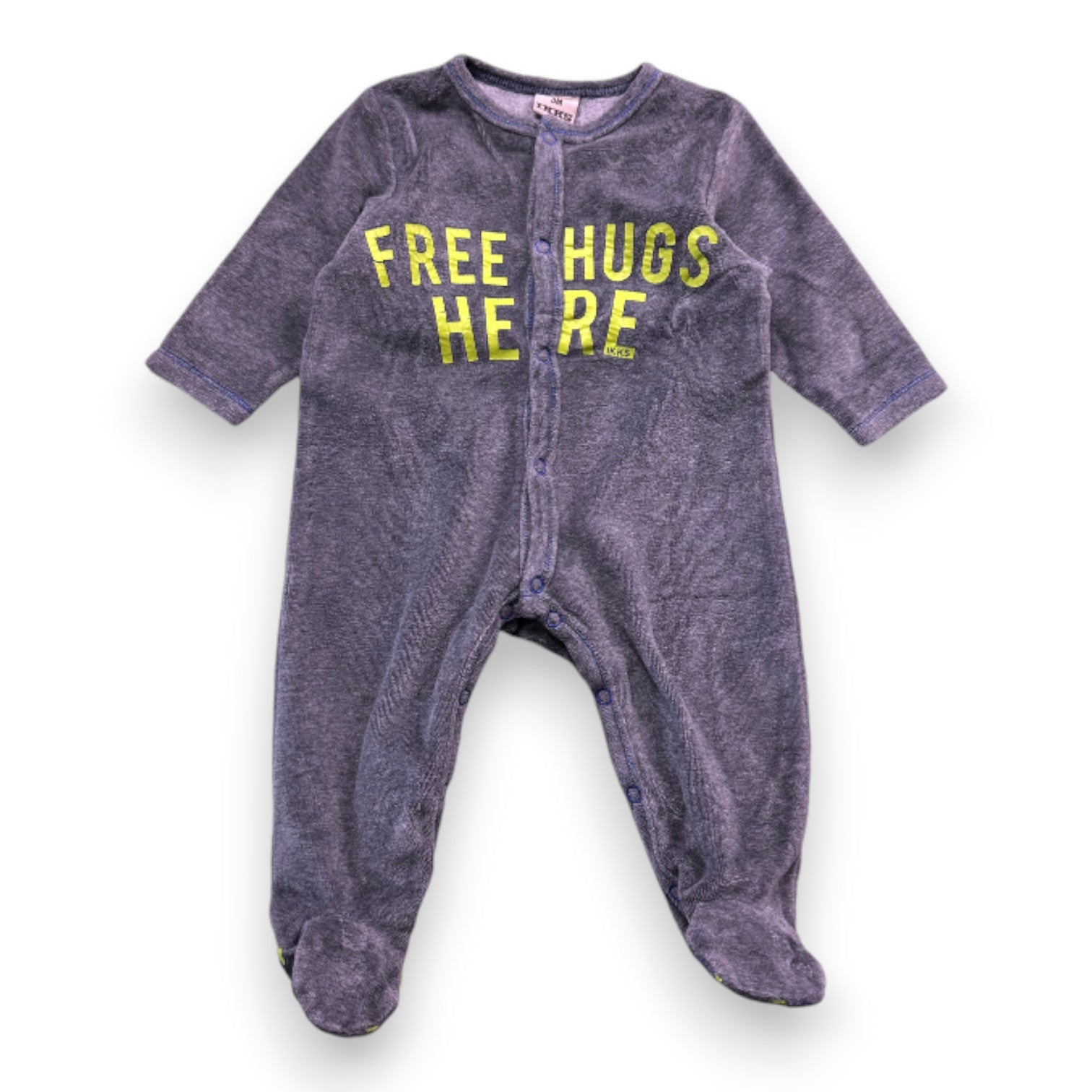 IKKS - Grauer Pyjama mit Aufdrucken - 3 Monate