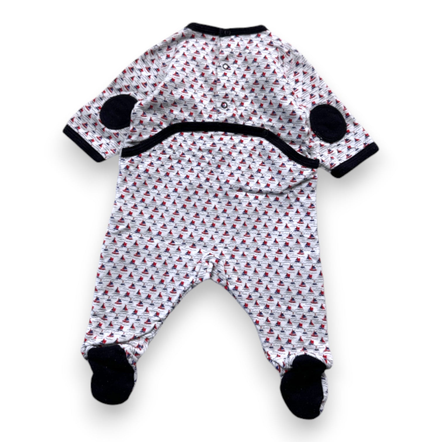 PETIT BATEAU - Weißer Pyjama mit Aufdrucken - 1 Monat