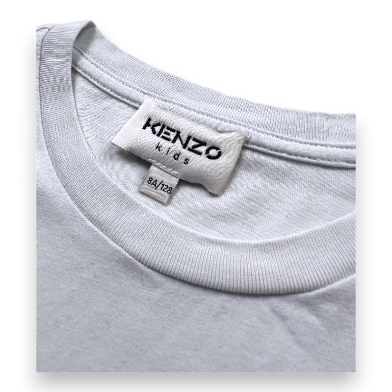 KENZO - Weißes Kurzarm-T-Shirt mit Aufdruck - 8 Jahre