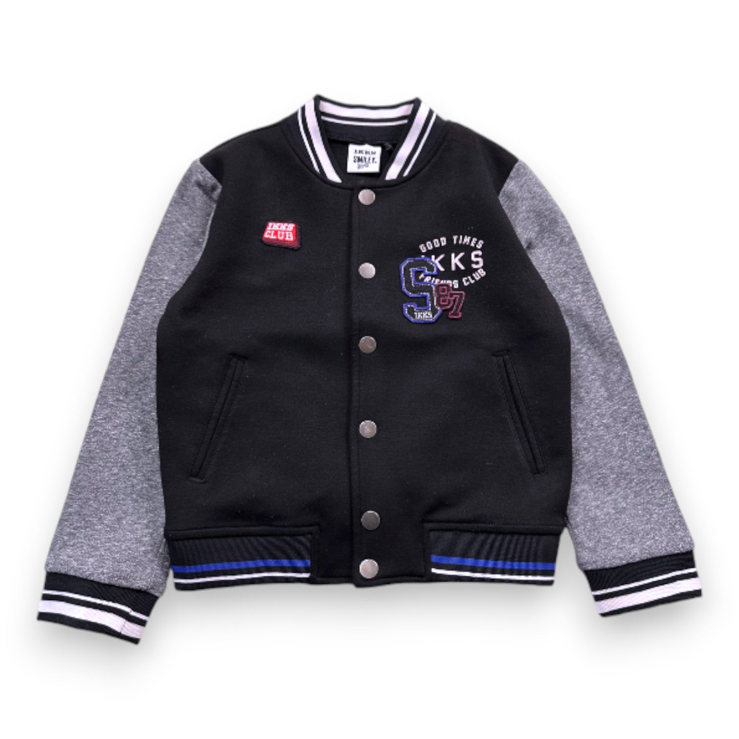 IKKS - Leichte schwarz-graue Jacke mit Prints - 6 Jahre