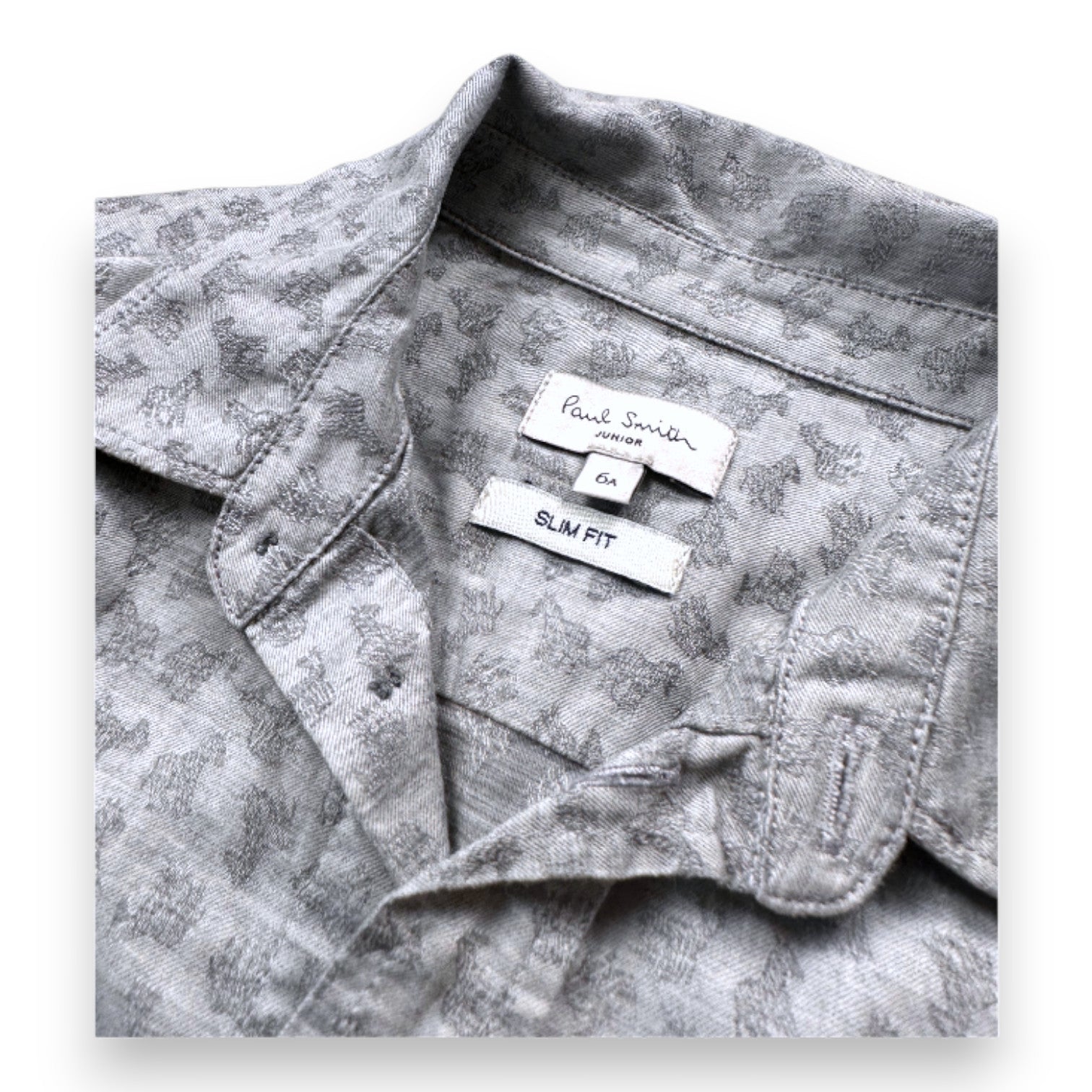PAUL SMITH - Grey printed long-sleeved shirt - 6 years