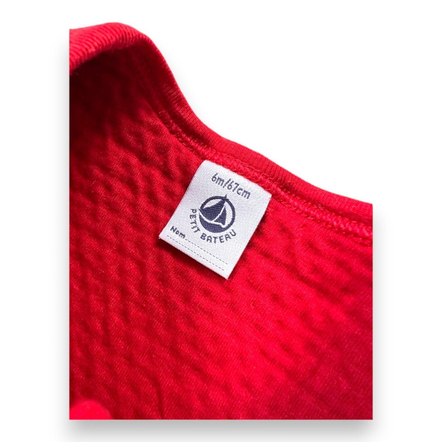 PETIT BATEAU - Cardigan rouge - 6 mois