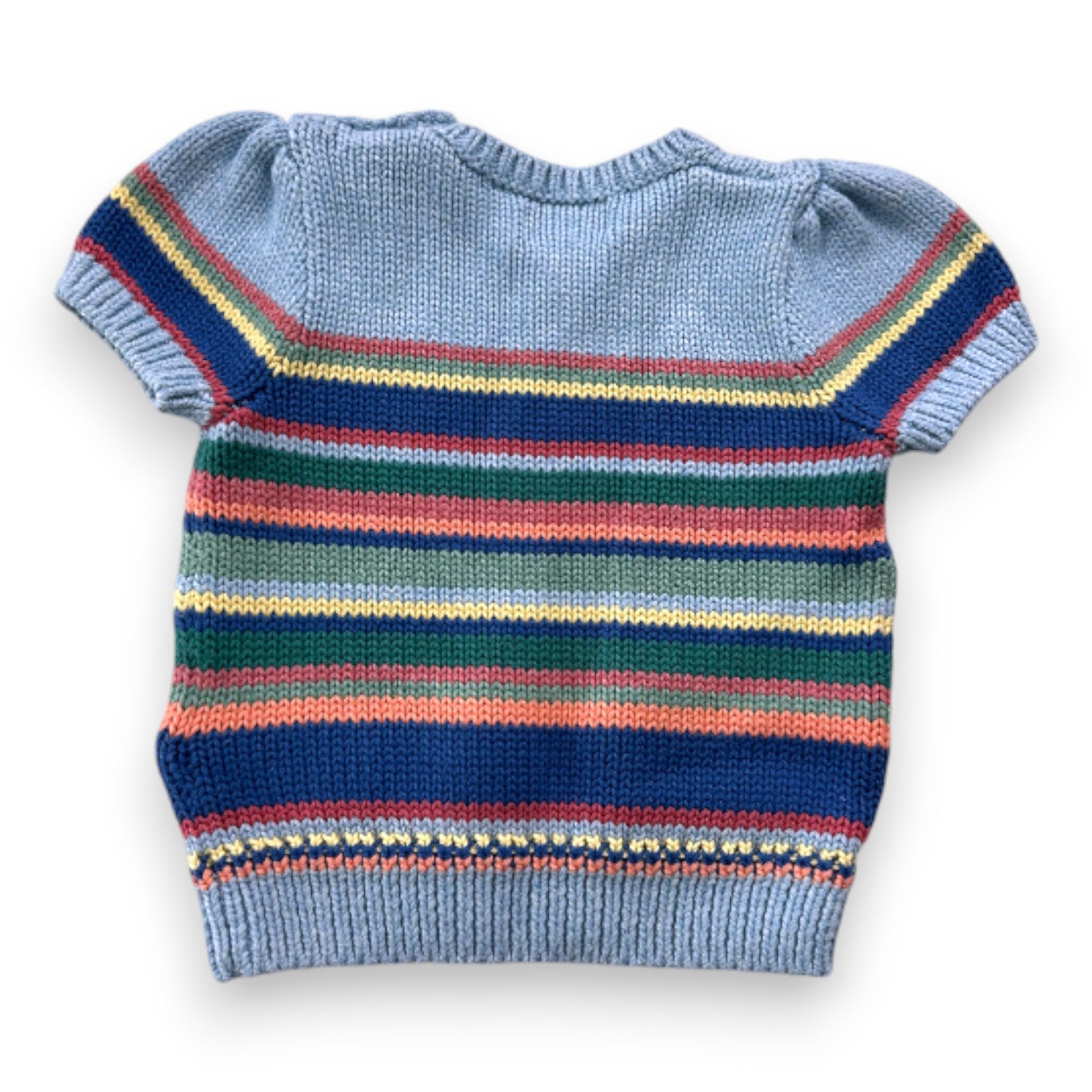 RALPH LAUREN - Blau gestreiftes T-Shirt mit Netzeffekt - 2 Jahre