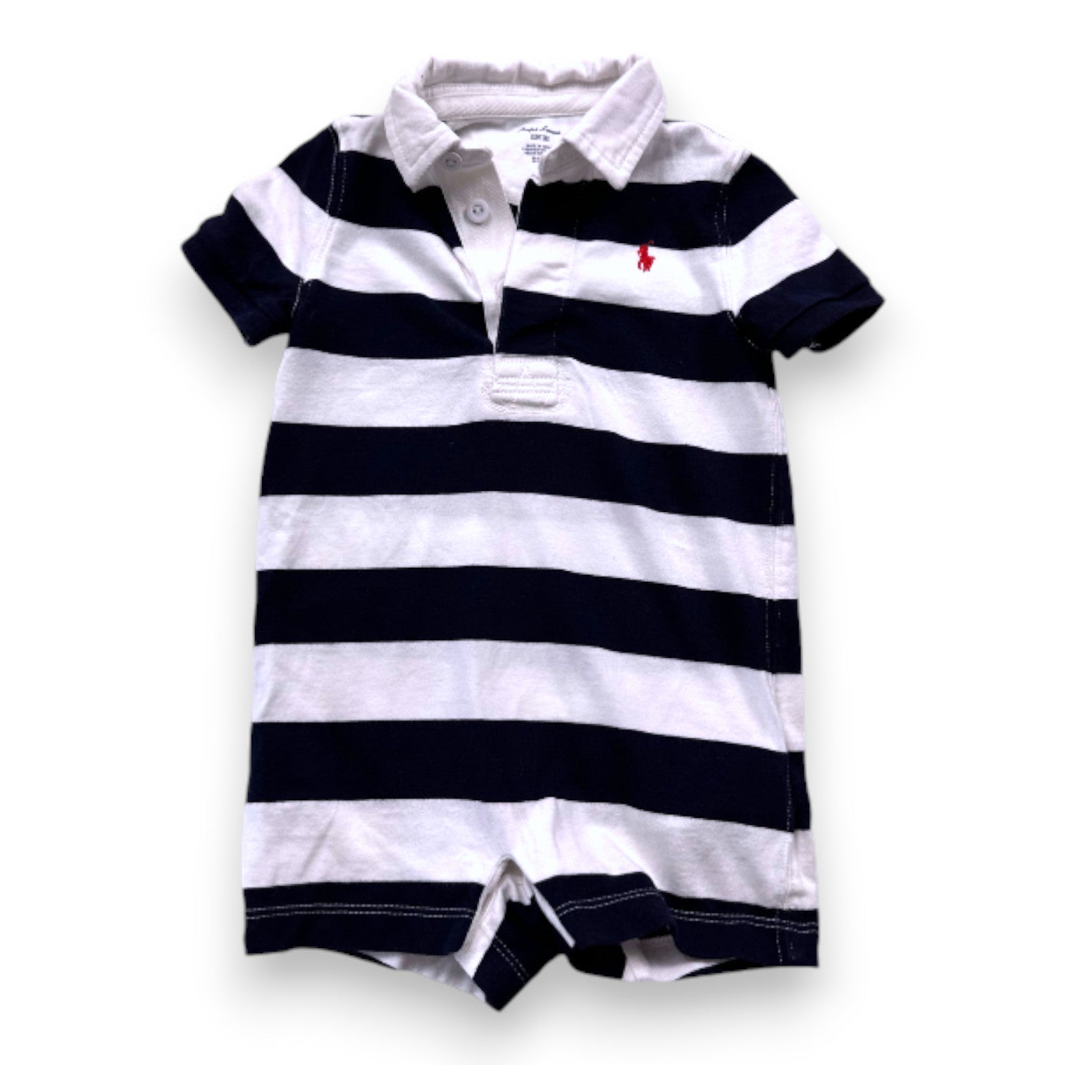 RALPH LAUREN - Blau-weiß gestreifter Overall - 12 Monate