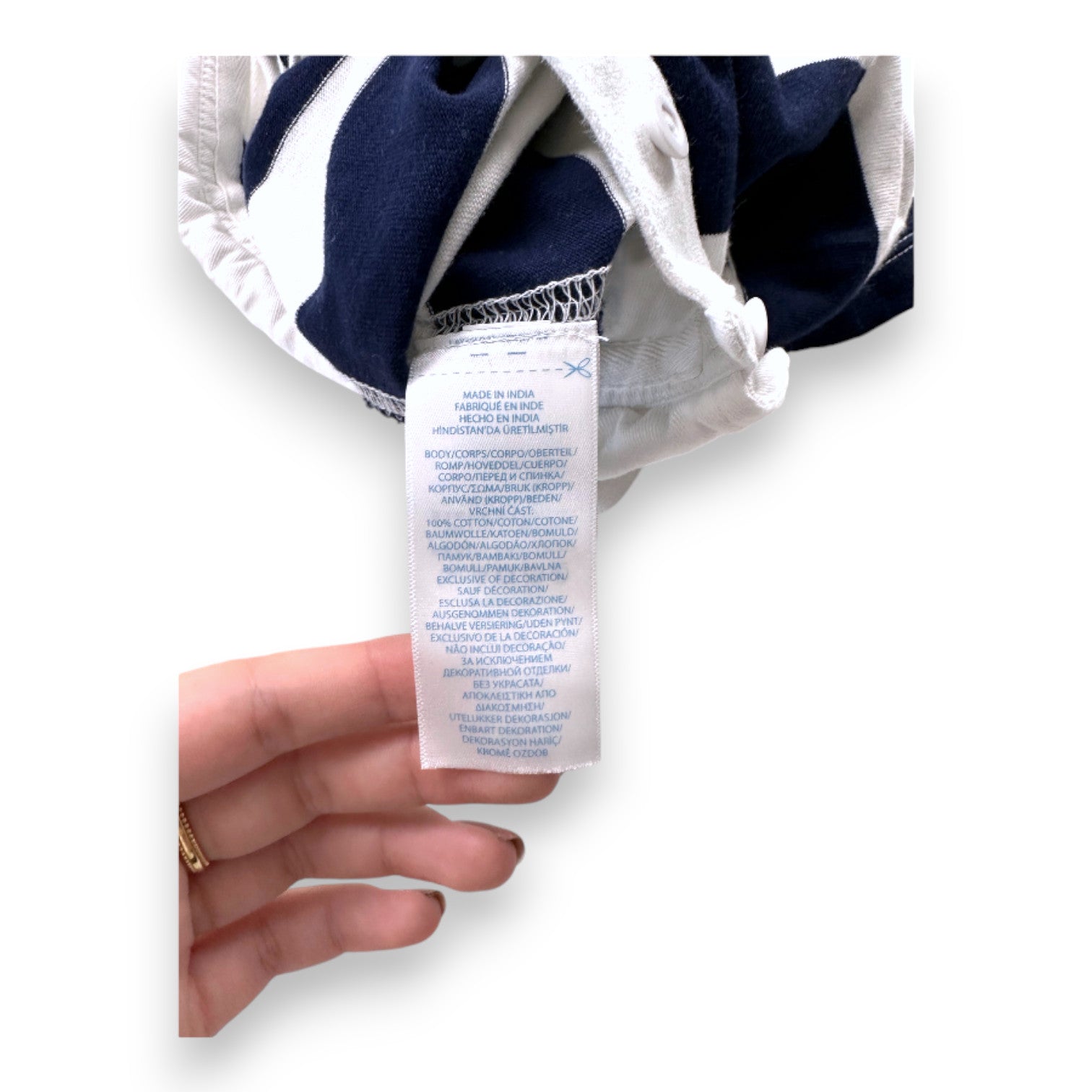 RALPH LAUREN - Combinaison bleue et blanche à rayures - 12 mois