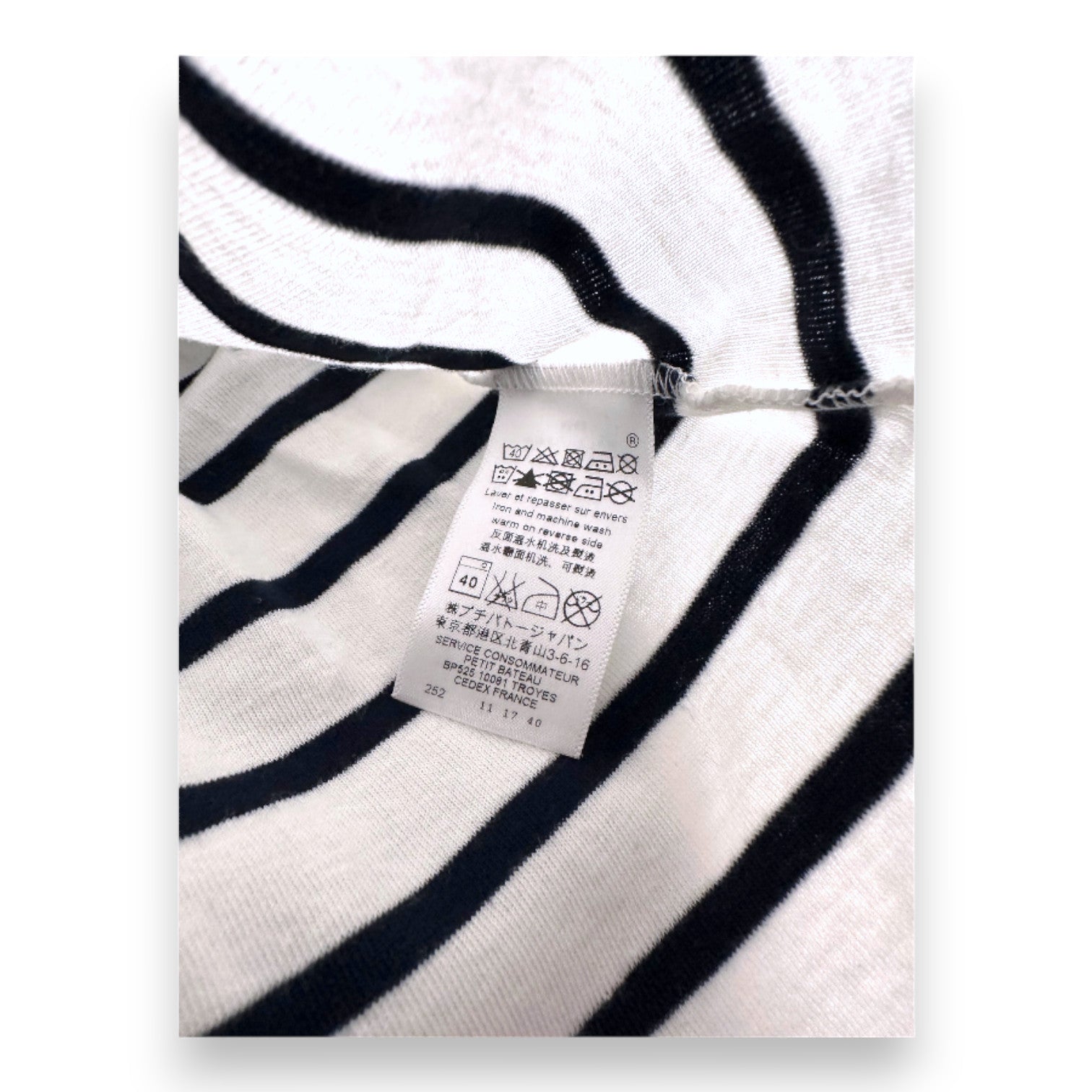 PETIT BATEAU - Blau-weiß gestreiftes Kleid - 12 Monate