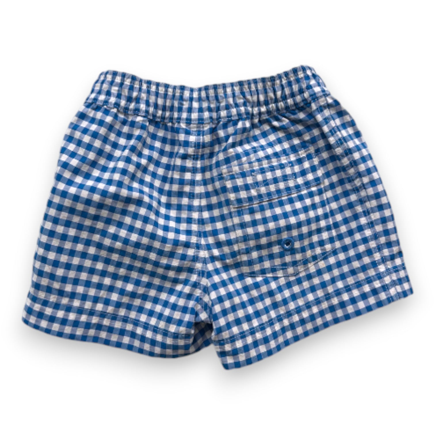 PETIT BATEAU - Blue gingham swim shorts - 12 months