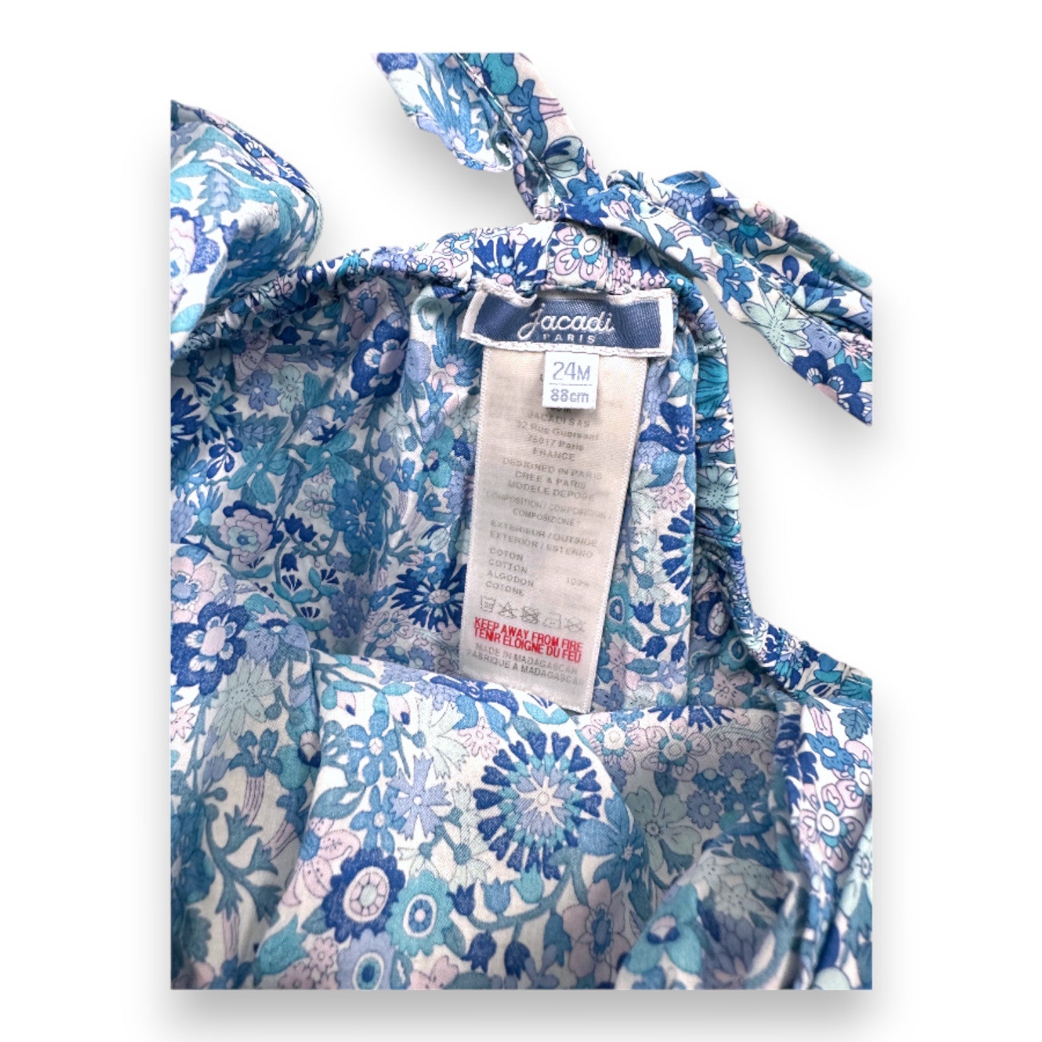 JACADI - Blue floral blouse - 2 years