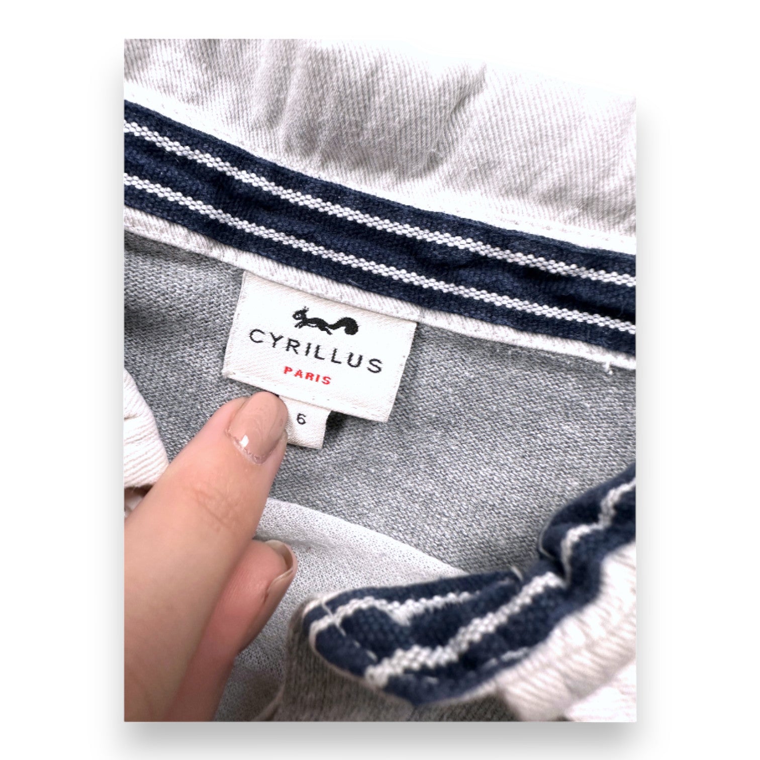 CYRILLUS - Grey long-sleeved polo shirt - 6 years