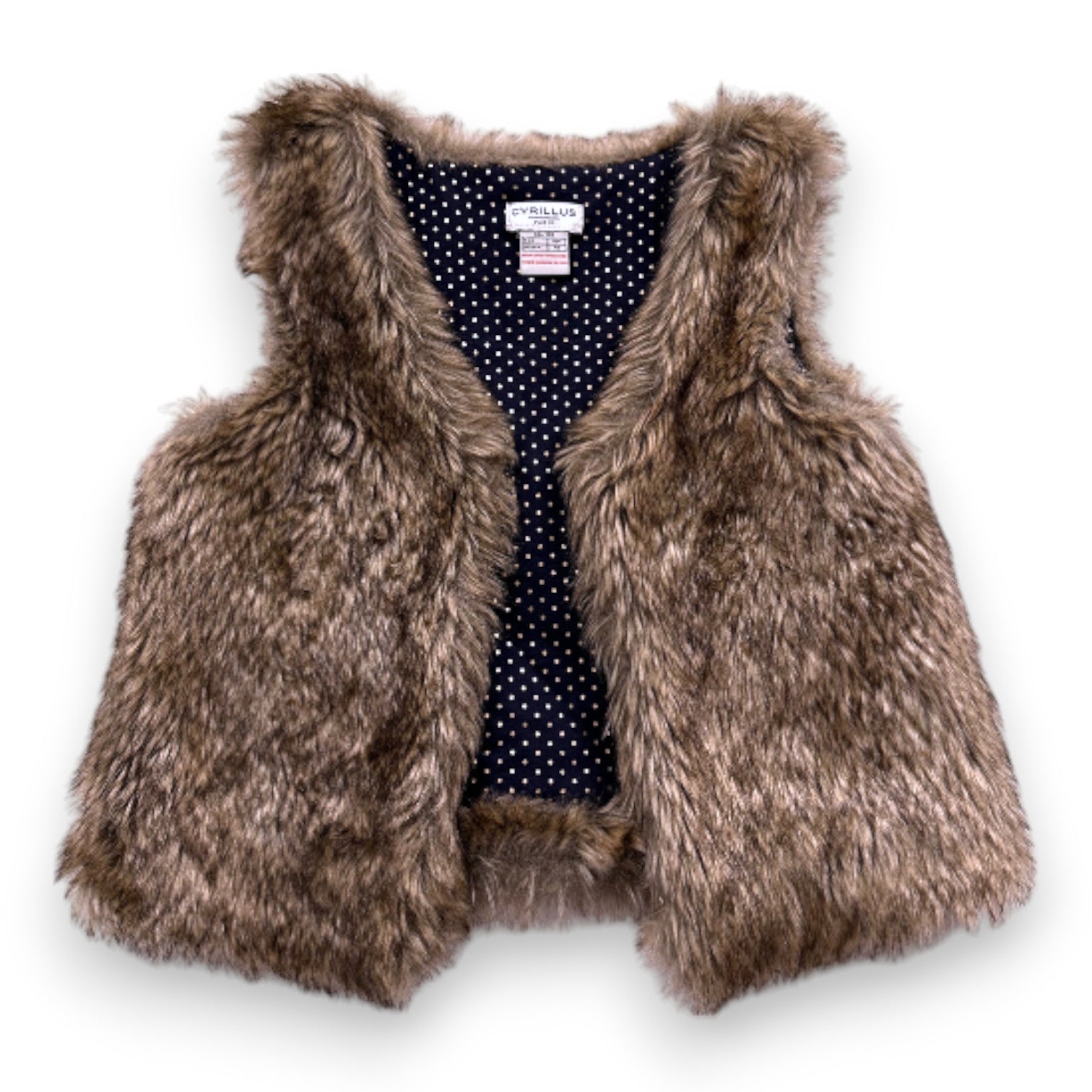 CYRILLUS - Gilet sans manches en fourrure marron - 4 ans