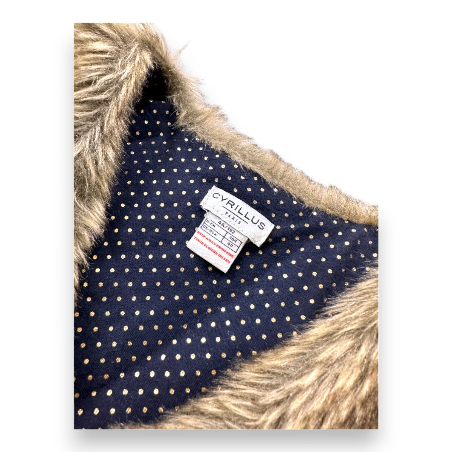 CYRILLUS - Brown fur sleeveless vest - 4 years