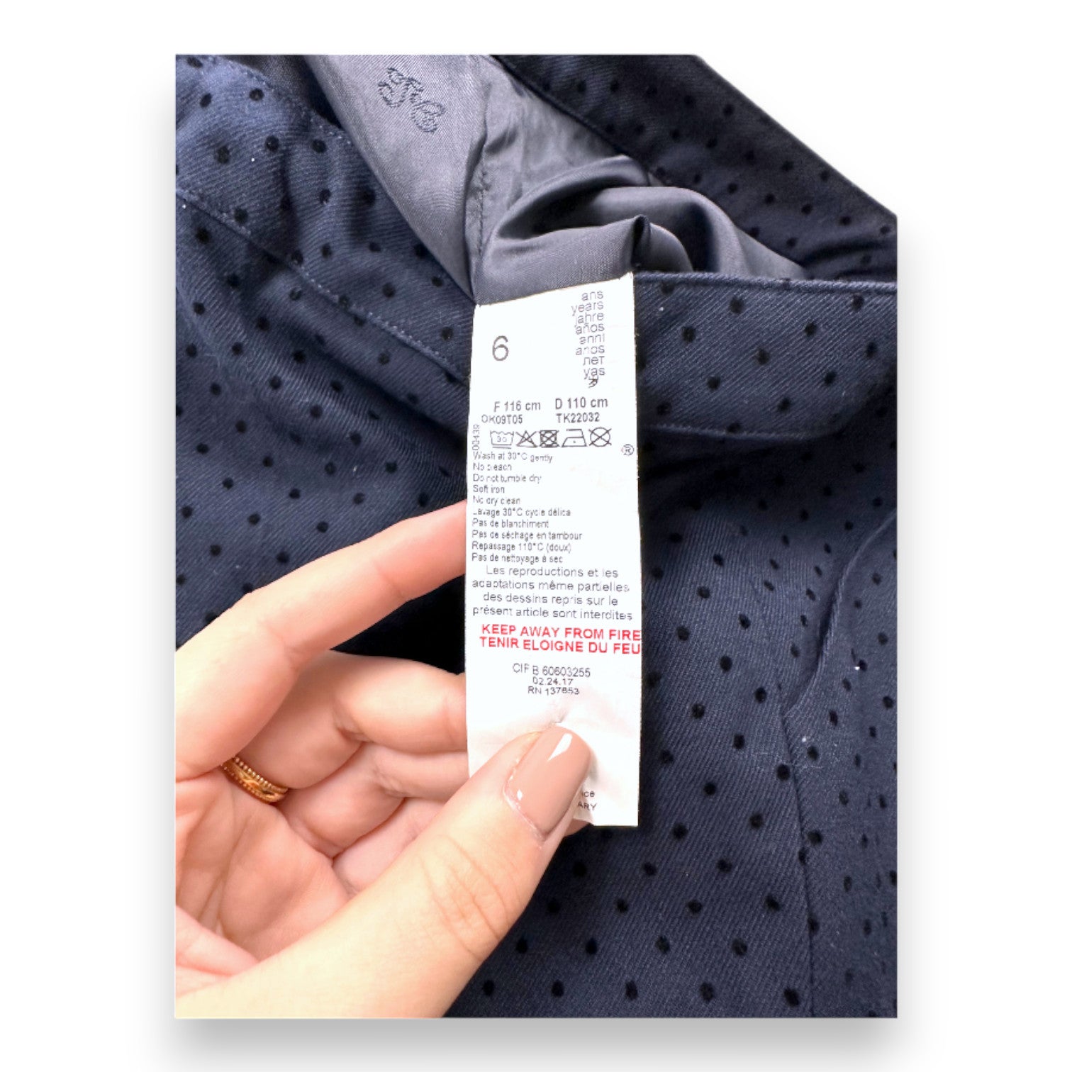 TARTINE & CHOCOLAT - Marineblaue taillierte Hose mit Punkten - 6 Jahre