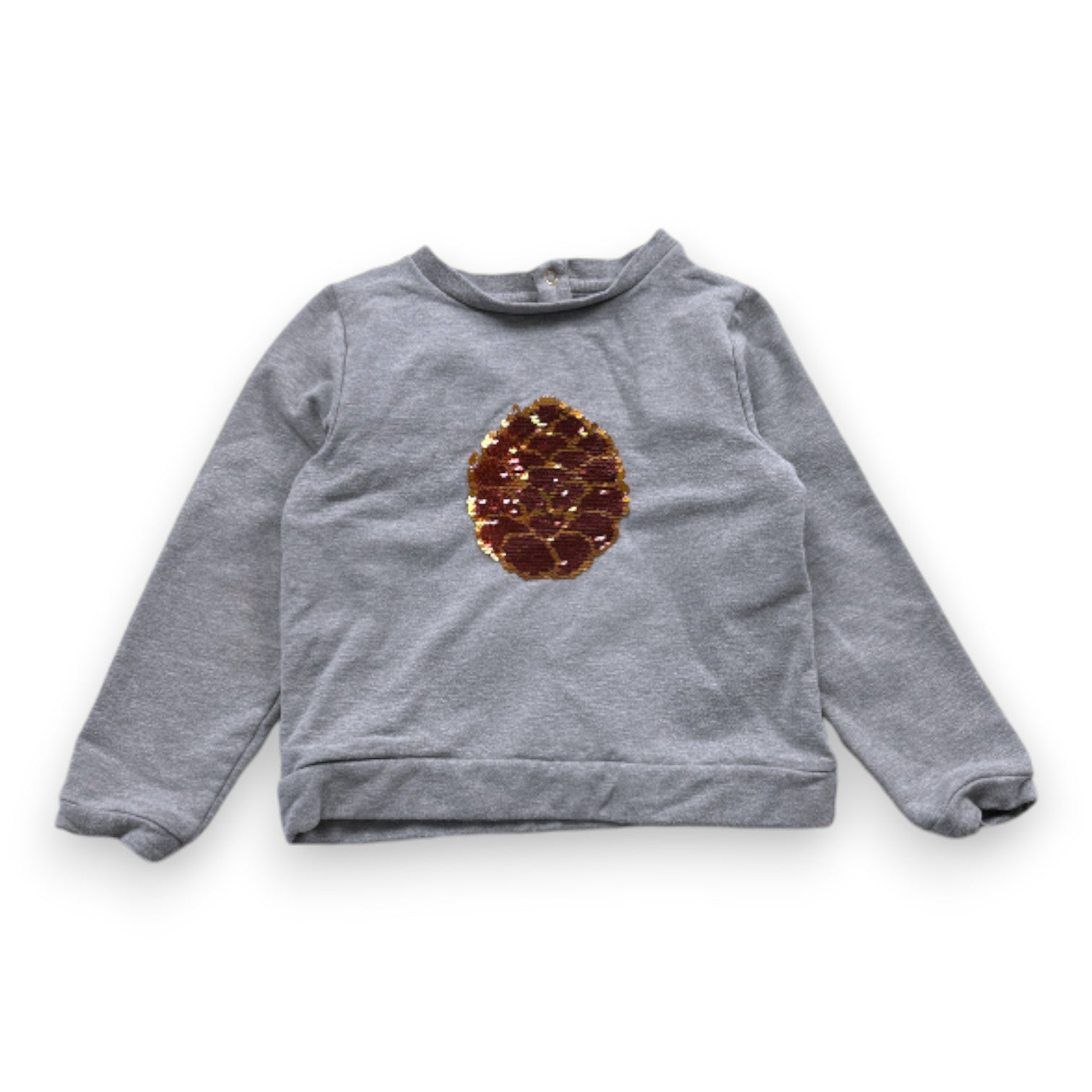 JACADI - sweat gris avec sequins - 6 ans