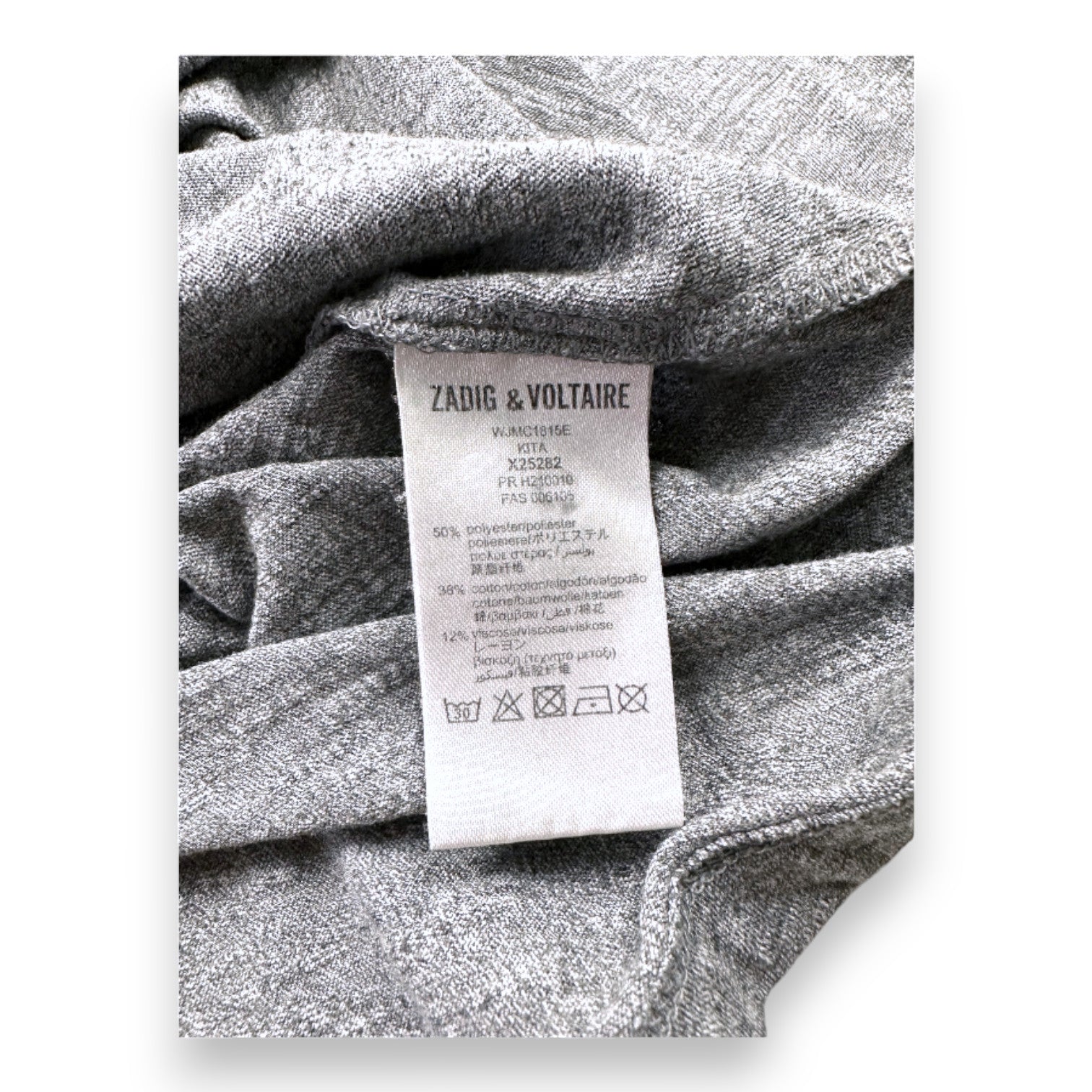 ZADIG & VOLTAIRE - Graues Langarm-T-Shirt mit Aufdruck - 12 Jahre