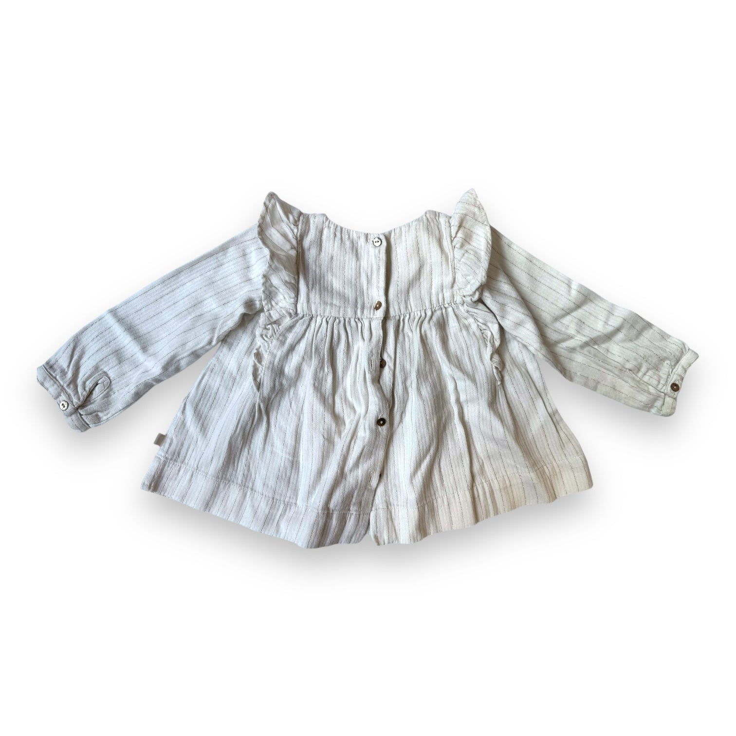LES ENFANTINES - Weiße gestreifte Bluse mit langen Ärmeln - 18 Monate
