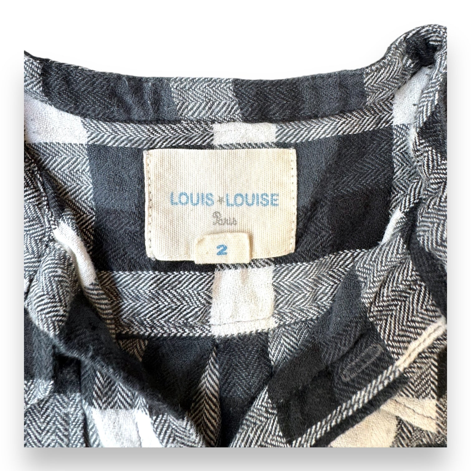 LOUIS LOUISE - Black and white checked shirt - 24 months