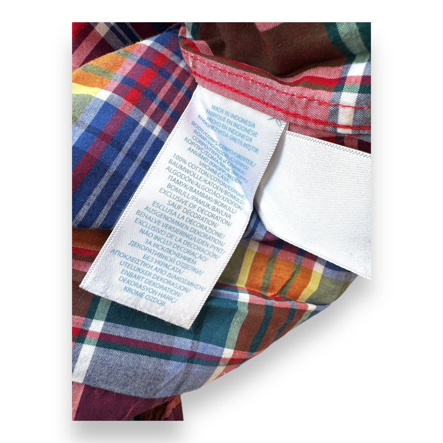 RALPH LAUREN - Checked shirt, blue, red, green, yellow - 24 months