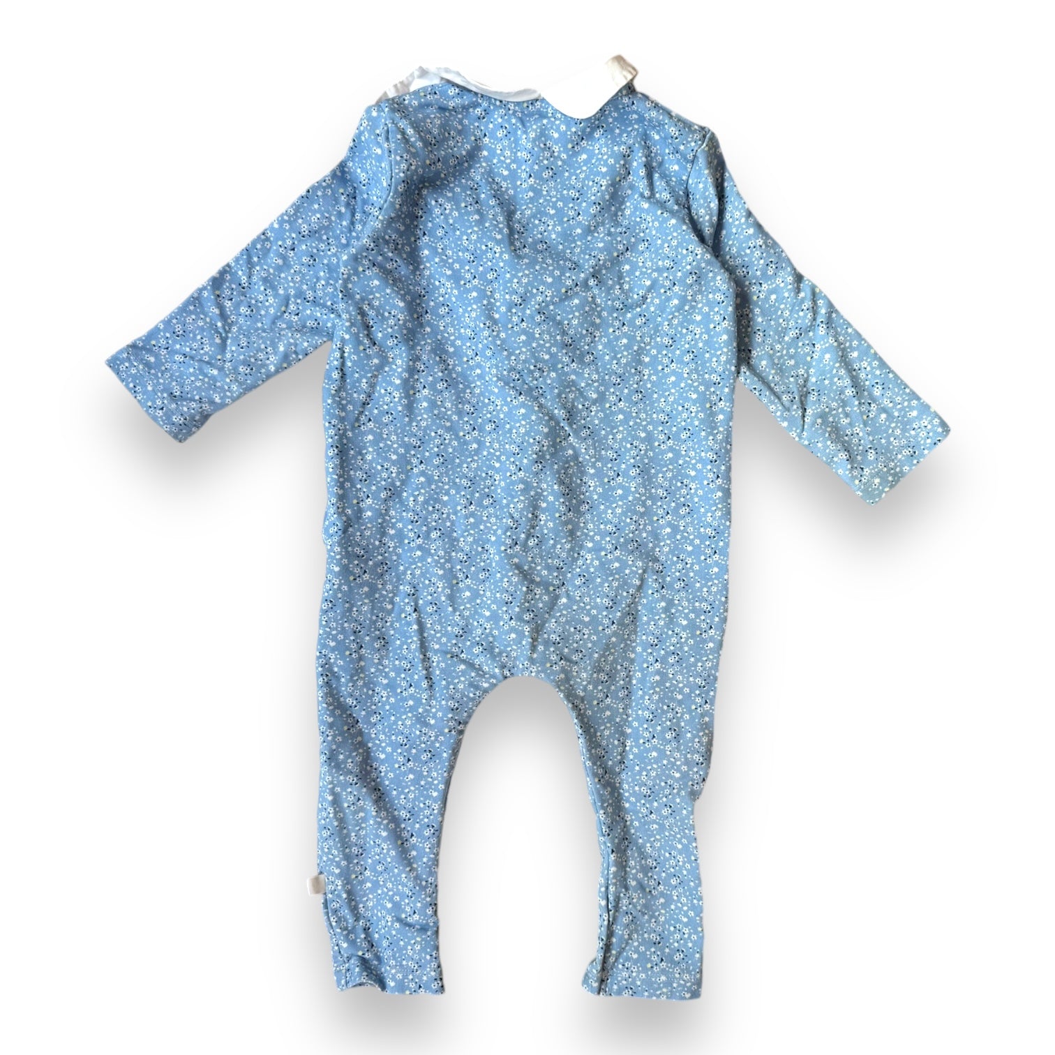 LES ENFANTINES - Blauer Jumpsuit mit Blumenmuster - 18 Monate