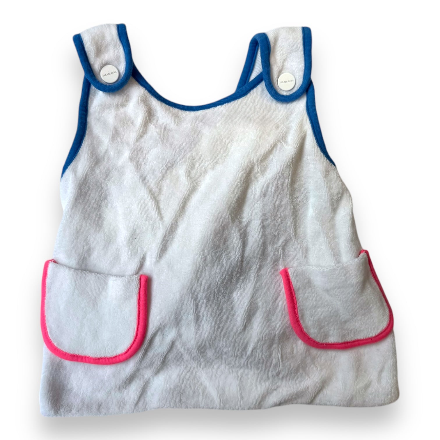 JACADI - White, blue, pink terrycloth blouse - 24 months