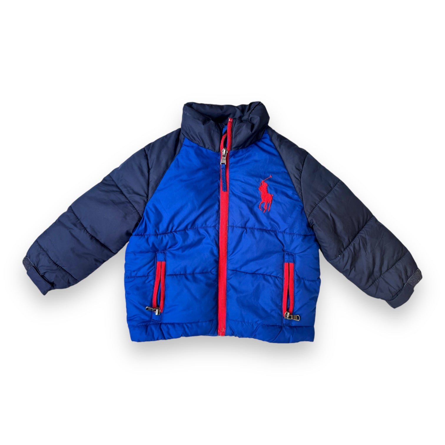 RALPH LAUREN - Blue and red down jacket - 24 months