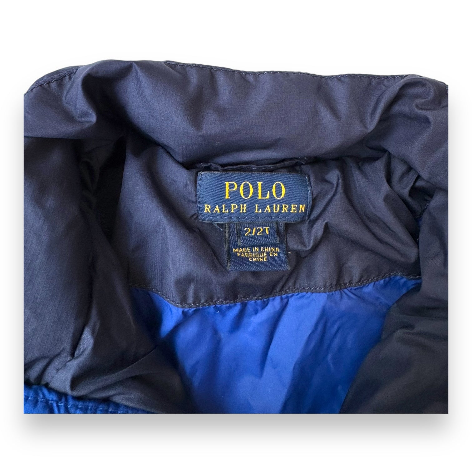 RALPH LAUREN - Blaue und rote Daunenjacke - 24 Monate