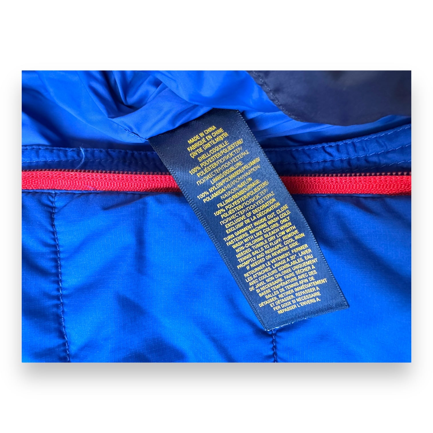 RALPH LAUREN - Blaue und rote Daunenjacke - 24 Monate