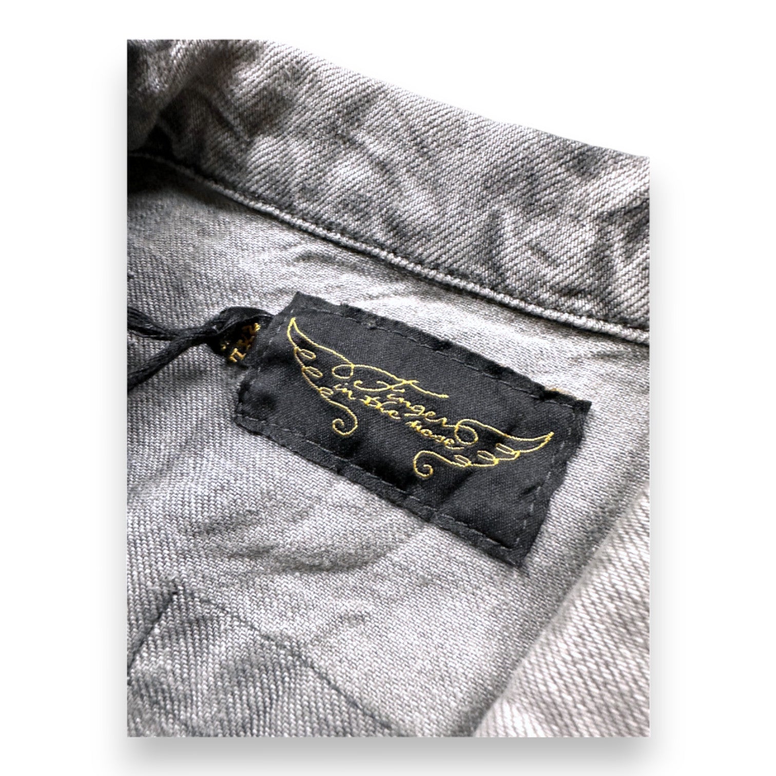 FINGER IN THE NOSE - gray sleeveless denim jacket - 10 years