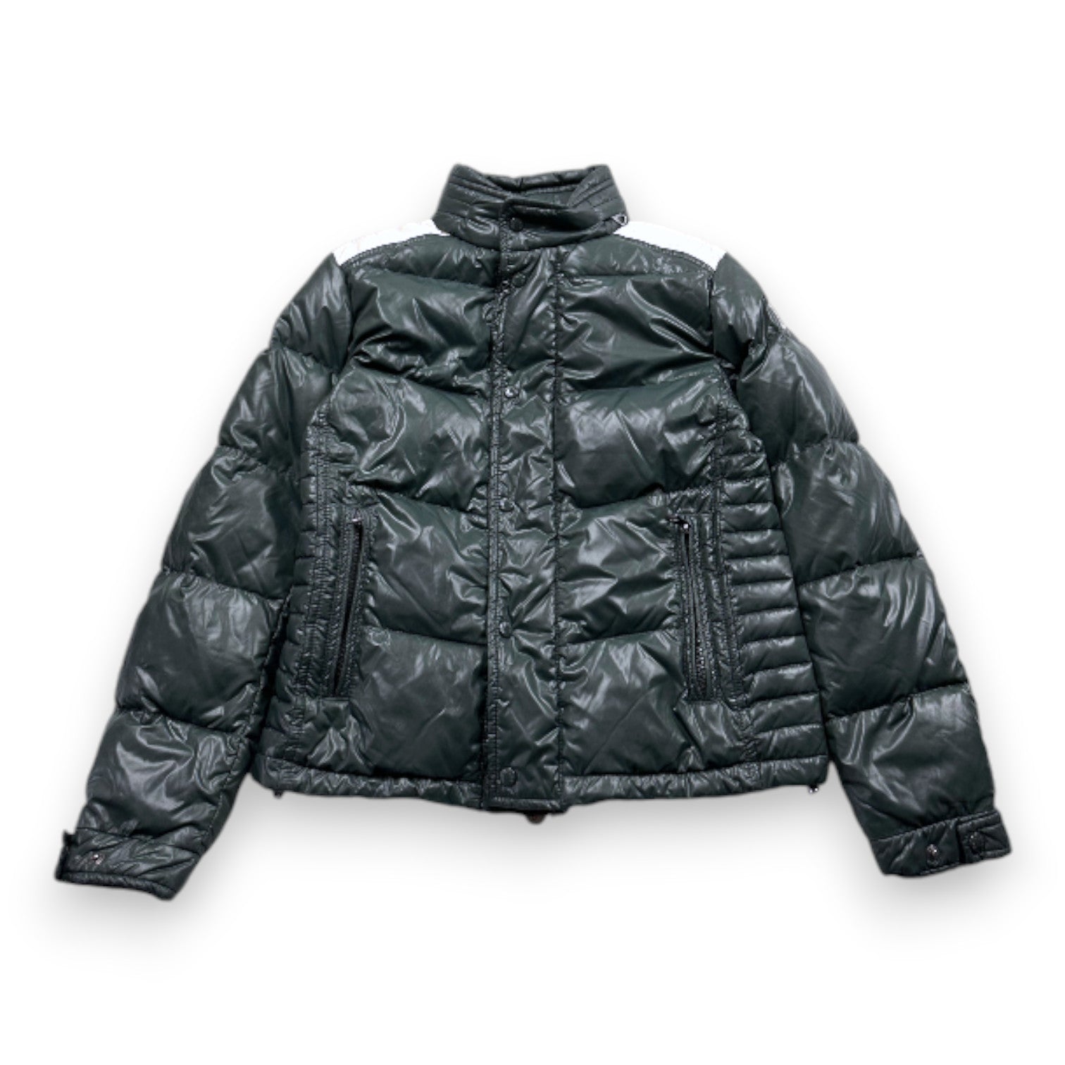 MONCLER - Green and white down jacket - 10 years