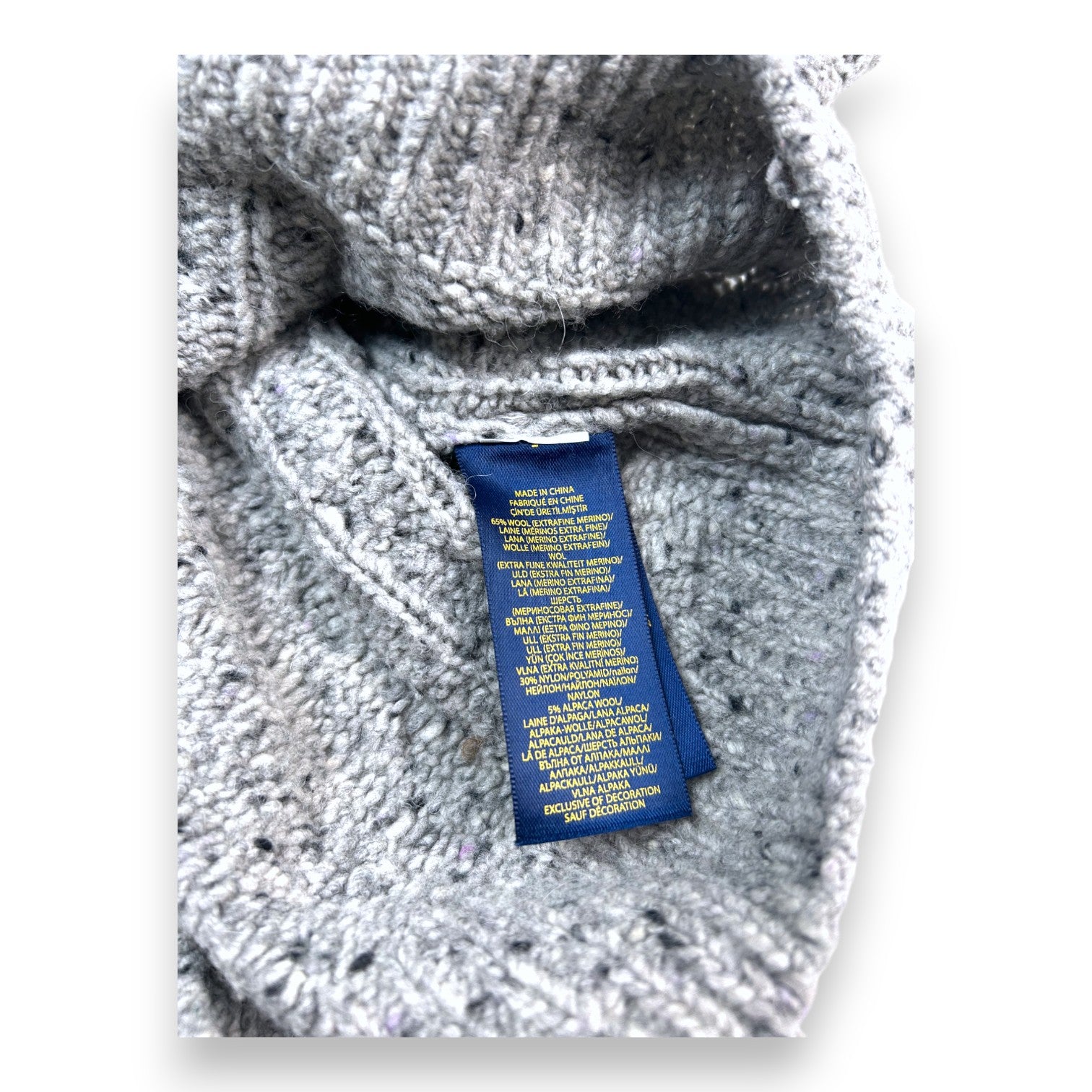 RALPH LAUREN - Gray wool sweater - 7 years