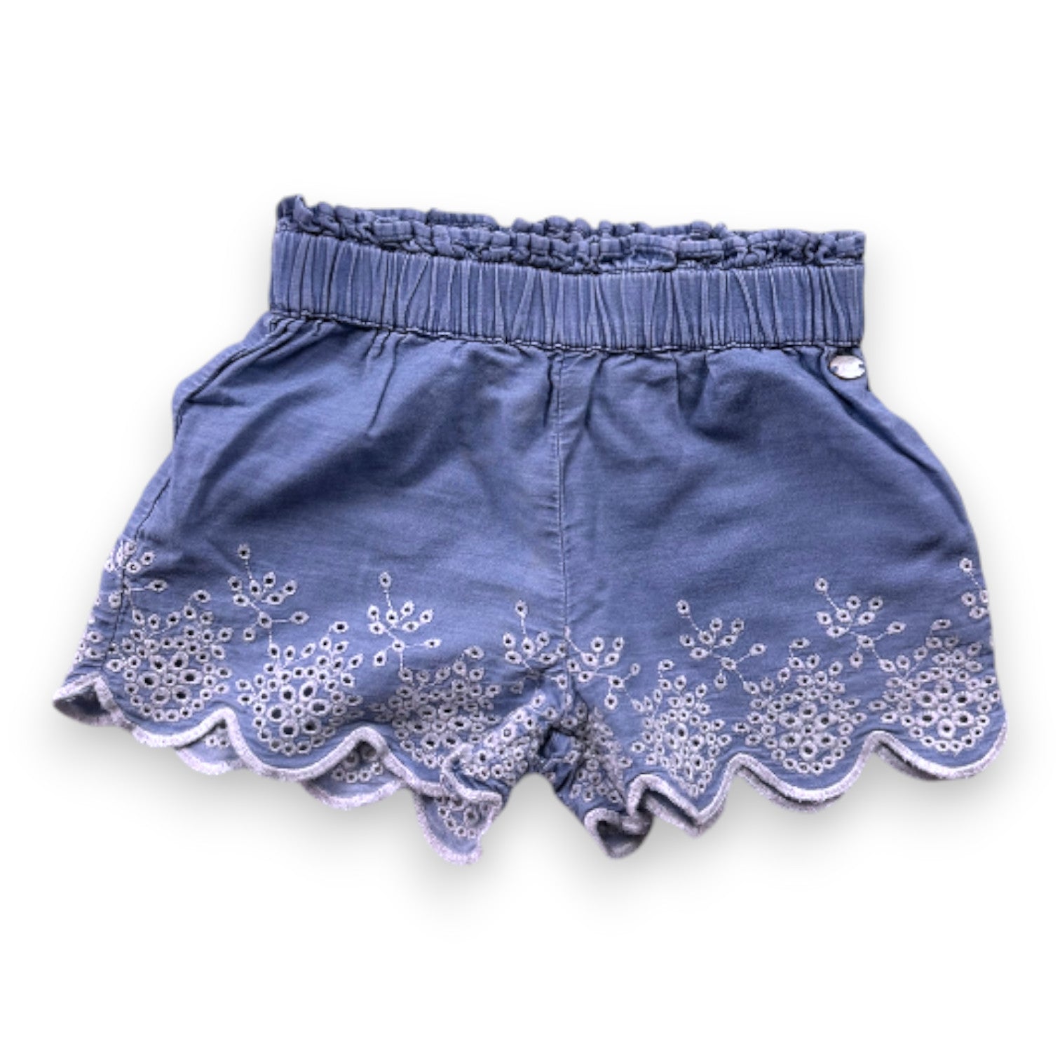 TARTINE & CHOCOLAT - Blaue Shorts mit weißer Stickerei - 18 Monate