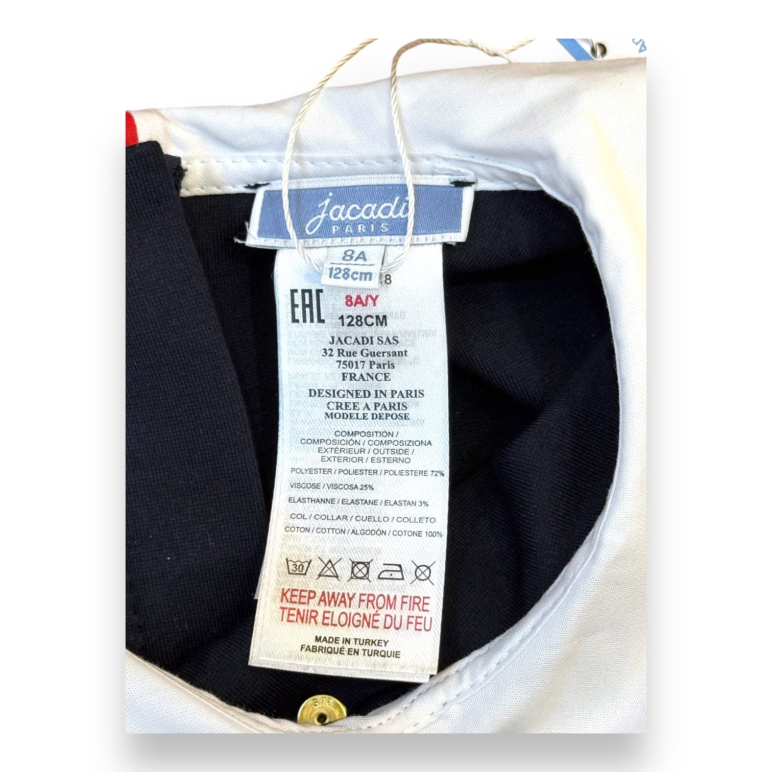 JACADI - New blue long-sleeved dress - 8 years