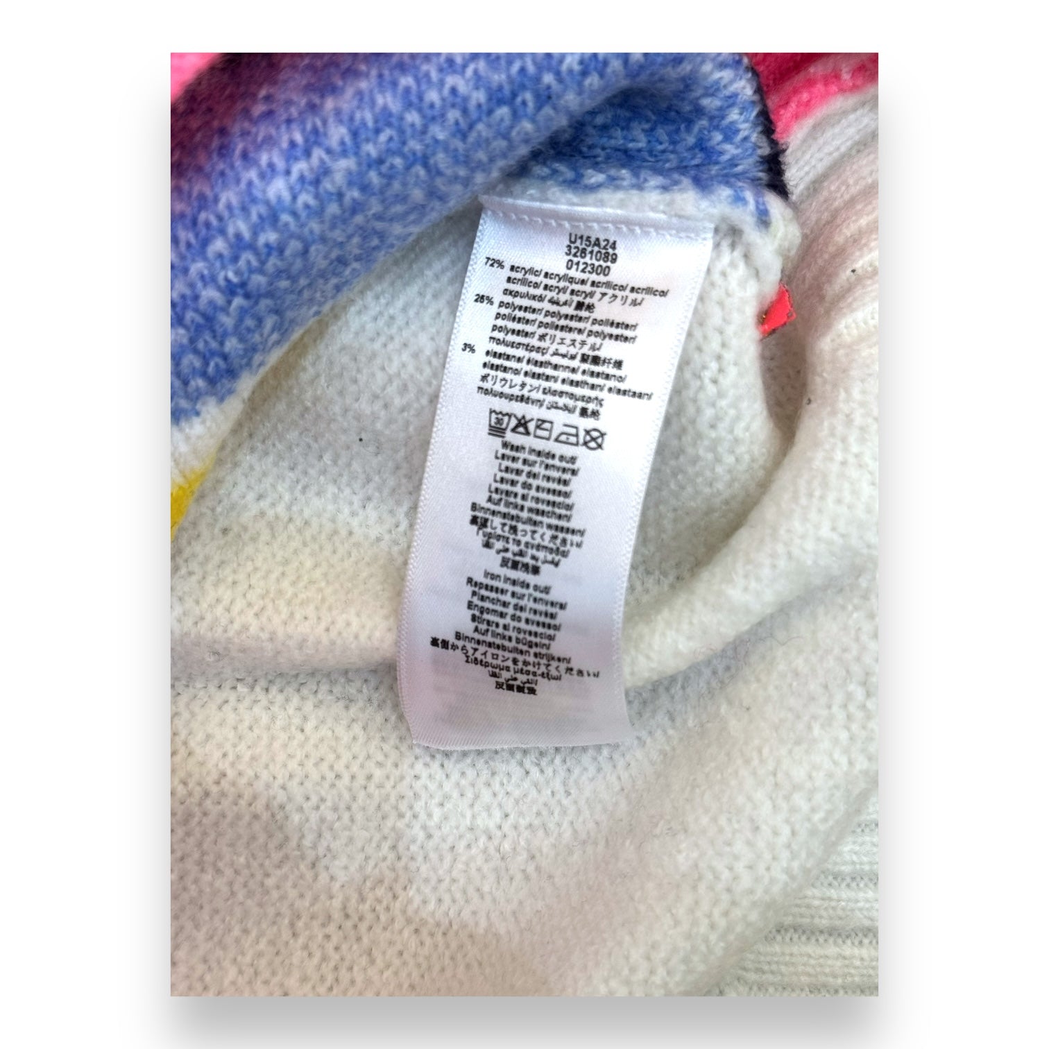 BILLIEBLUSH - Weißer, blauer, rosa gemusterter Pullover - 8 Jahre